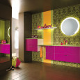 Meubles de salle de bains hauts en couleur
