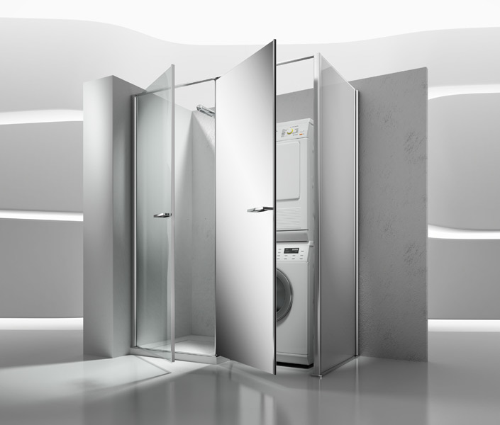 Twin : la cabine de douche-armoire de VismaraVetro